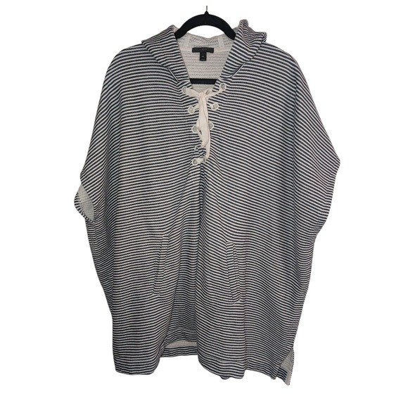 J. Crew Striped Hooded Swim Coverup - Navy and White - Picture 2 of 5